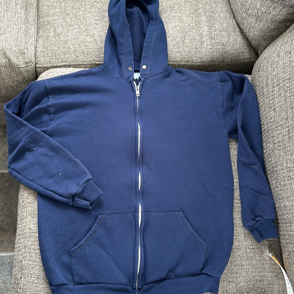 Jerzees Boys Navy Full Zip Hooded Sweatshirt Size 16